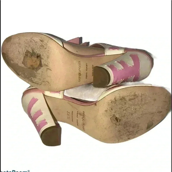 Sergio Rossi Vintage Geometric Sandals Size 36.5 - Picture 4 of 7